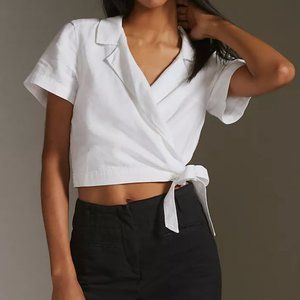 Cloth & Stone Wrap-Front Crop Top